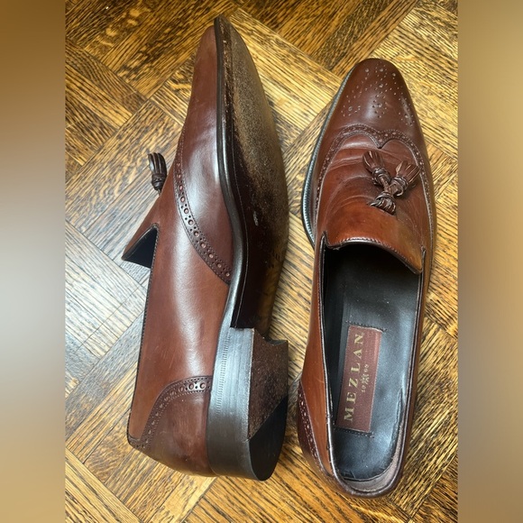 MEZLAN Mens Leather Brown Tassel Dress Shoes - Picture 9 of 9